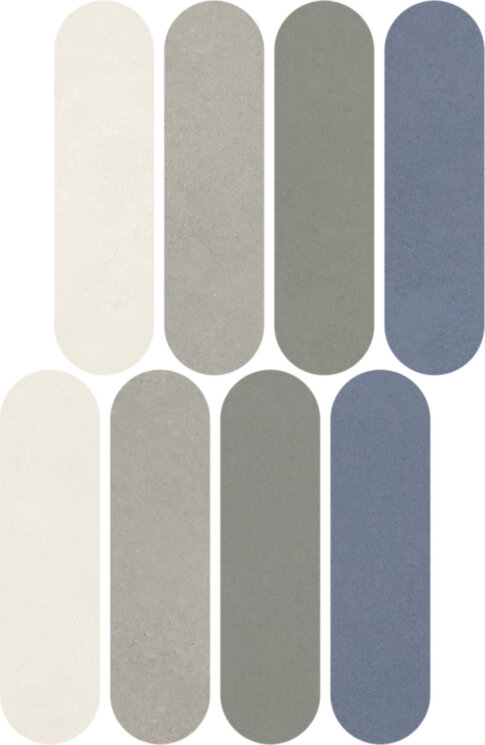 Мозаїка 19,5x37 Nuances Mos. Ovale Mix Freddo2 - Nuances - NU00MOVF2 з колекції Nuances Impronta