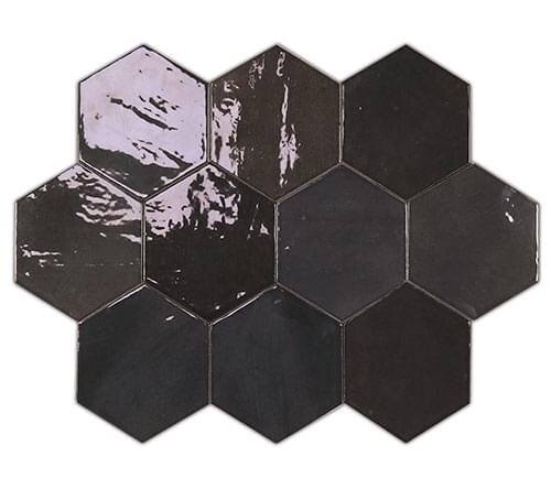 Плитка Graphite 10.8x12.4 Zellige Hexa Wow з колекції Zellige Hexa Wow