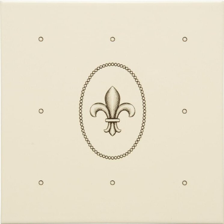 Декор Dot Cartouche With Fleur De Lis 15.2x15.2 Artworks Colonial White Original Style з колекції Artworks Colonial White Original Style