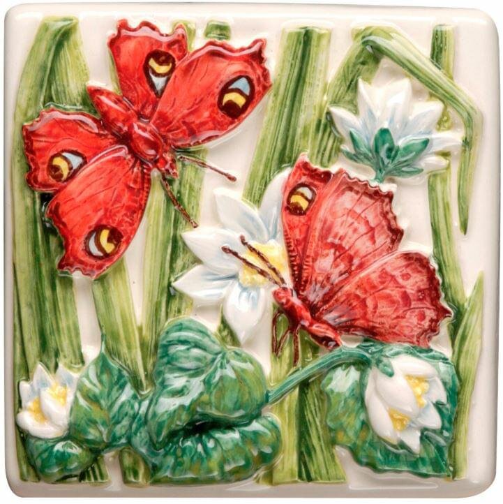 Декор Peacock Butterflies Clematis 10x10 La Belle Original Style з колекції La Belle Original Style Декор Peacock Butterflies Clematis 10x10 La Belle Original Style з колекції La Belle Original Style