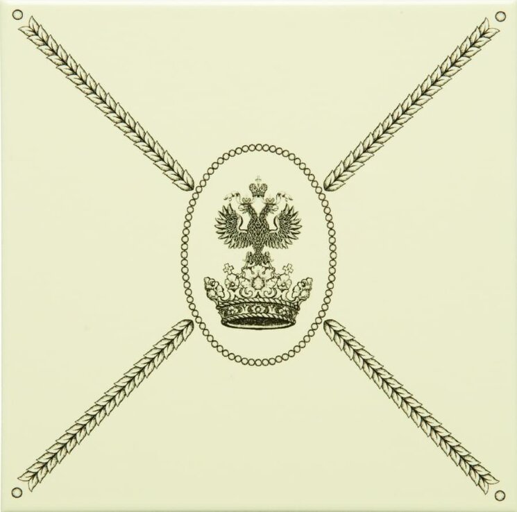 Декор Dot Cartouche With Eagle Crown 15.2x15.2 Artworks Colonial White Original Style з колекції Artworks Colonial White Original Style