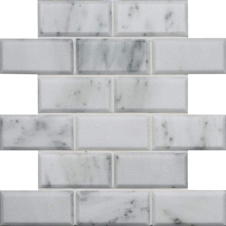 Мозаїка Viano White Honed Bevel Brickbond Mosaic 26.1x30.5 Earthworks Original Style з колекції Earthworks Original Style