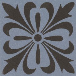 Вставка Cardigan Black On Blue 5.3x5.3 Victorian Floor Tiles Original Style