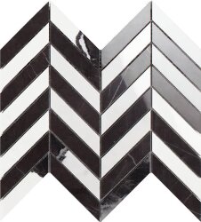 Мозаїка Panda White/Pietra Grey Mosaico Chevron Lap 26x30 Lux Experience Impronta