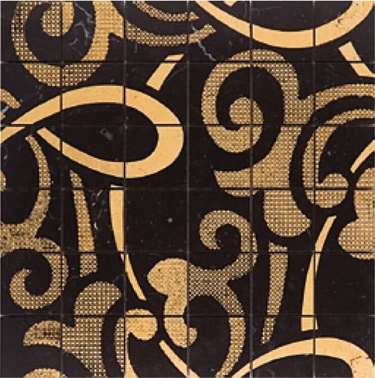 Декор (30.5x30.5) Kimberly 50Nero-gold - Charme з колекції Charme Lithos Mosaico