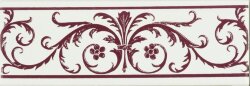 Бордюр Acanthus Burgundy 5x15.2 Artworks Brilliant White Original Style