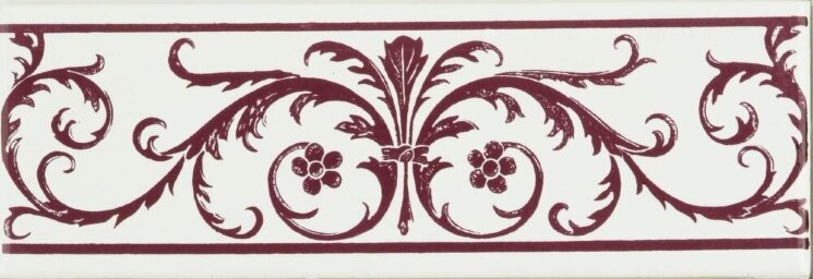 Бордюр Acanthus Burgundy 5x15.2 Artworks Brilliant White Original Style з колекції Artworks Brilliant White Original Style