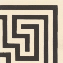Вставка Greek Key Corner Black On White 5.3x5.3 Victorian Floor Tiles Original Style