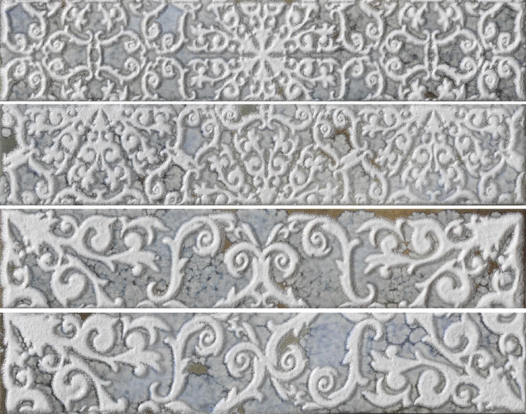 Декор (4.5x23) 16842- Brickart Decoro(Set 4Pz)Heritage Grey - Brickart з колекції Brickart Settecento