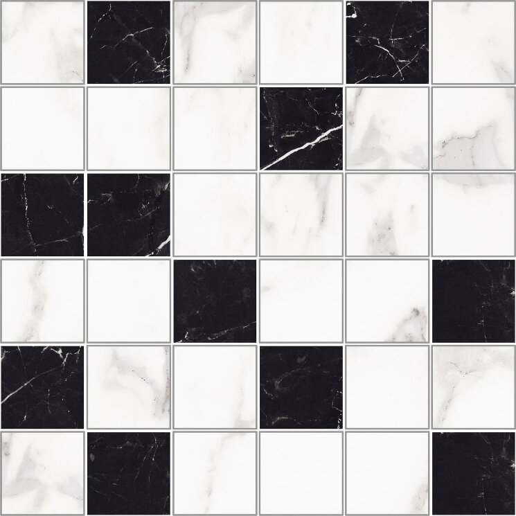 Мозаїка Capitol/Luxury/Luxury White/Black/Black Malla Pulido - 30x30  Capitol з колекції Capitol Halcon