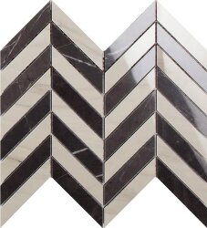 Мозаїка Calacatta Mont Blanc/Pietra Grey Mosaico Chevron Lap 26x30 Lux Experience Impronta