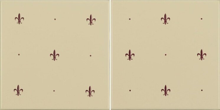 Декор Fleur De Lis Burgundy 15.2x30.4 Artworks Colonial White Original Style з колекції Artworks Colonial White Original Style