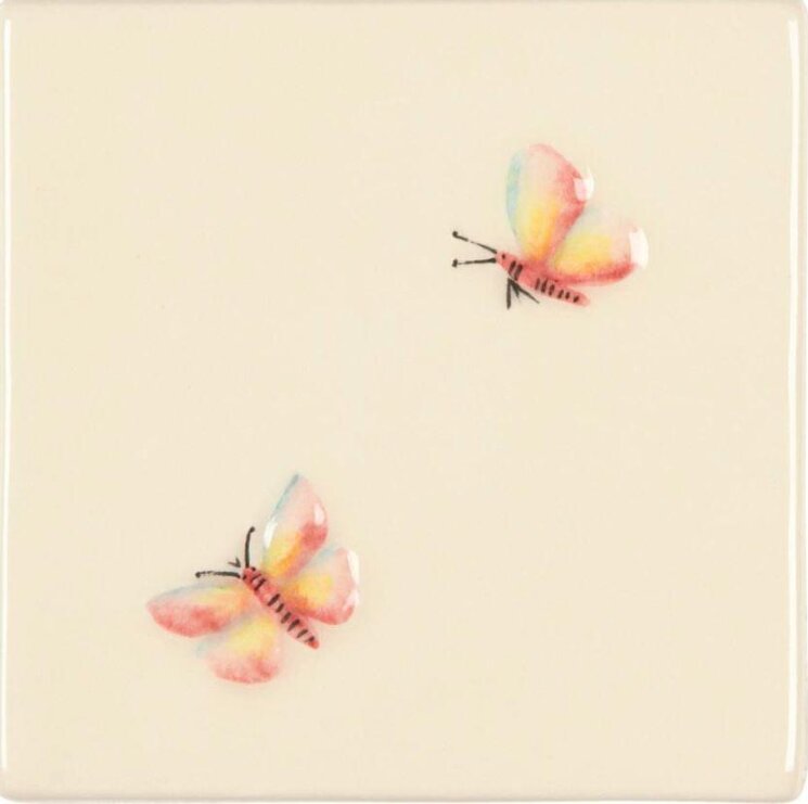 Декор Two Butterflies On Off White 10.5x10.5 Classic Winchester з колекції Classic Winchester Декор Two Butterflies On Off White 10.5x10.5 Classic Winchester з колекції Classic Winchester