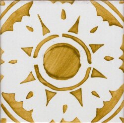 Плитка (10x10) CI NC/23 SM62 Oro su fondo P/8 bianco puro - Novecento