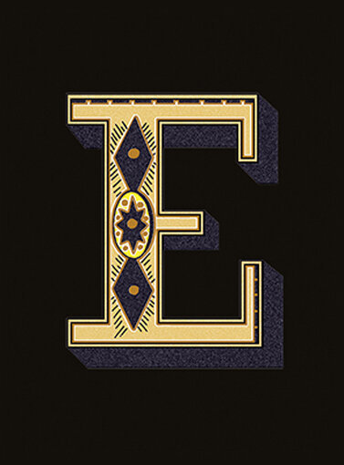 Декор 14,5x19,4 Lettera Nera E - Alphabet - 489740 з колекції Alphabet Versace