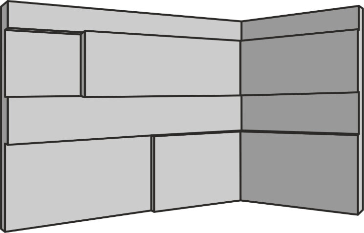 Кутовий елемент 20x10x15 Gioia Angolo Interno Grigio - Gioia - J87468 з колекції Gioia Rondine