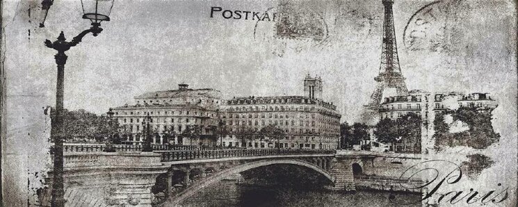 Декор Postcard Grey 1 Inserto 20x50 Treviso Ceramika Konskie з колекції Treviso Ceramika Konskie