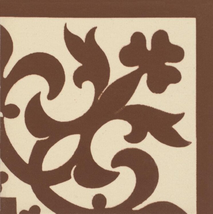 Вставка Elgin Corner Red On White 7.5x7.5 Victorian Floor Tiles Original Style з колекції Victorian Floor Tiles Original Style