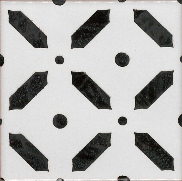 Плитка (10x10) CI NC/27 SM69 Nero su fondo P/8 bianco puro - Novecento з колекції Novecento Made a Mano