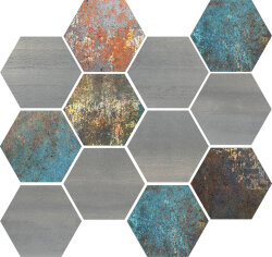 Мозаїка Denver mosaic hex corten inox 29,7х34,5