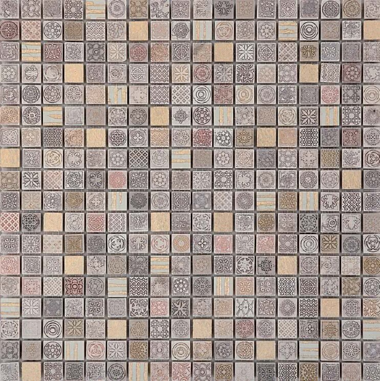 Мозаїка (30.5x30.5) Stamp 15Mix Gold A 1.5*1.5 - Stamp з колекції Stamp Lithos Mosaico