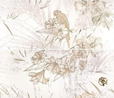 Панно White Decoro Tropical Modulo Logo D+C 64x75 Natural Roberto Cavalli з колекції Natural Roberto Cavalli