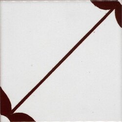 Плитка (10x10) CI NC/29 CPM6 Marrone Scuro su fondo P/8 bianco puro - Novecento