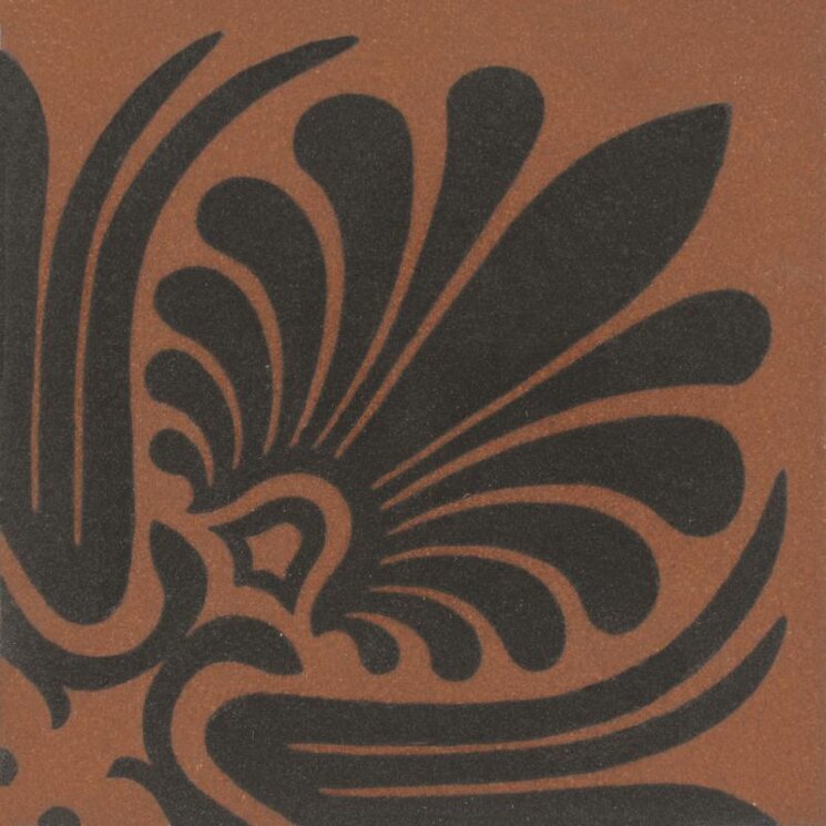 Вставка Faraday Corner Black On Red 7.5x7.5 Victorian Floor Tiles Original Style з колекції Victorian Floor Tiles Original Style