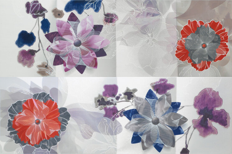 Декор 30x90 Composici?n 9505 Flower Ii-9505 з колекції 9505 Porcelanite Dos