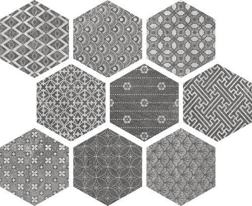 Декор Hexagon Kendo mix Grey 23x26 Soft Ape з колекції Soft Ape