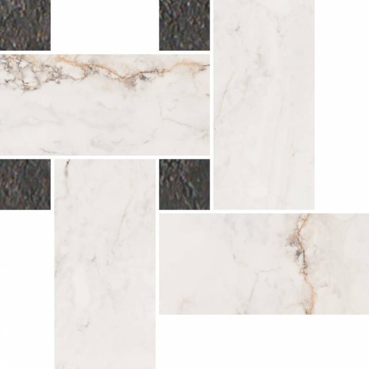 Мозаїка Mosaico Malla Twisted Gold 21x26 Marbles Pamesa з колекції Marbles Pamesa