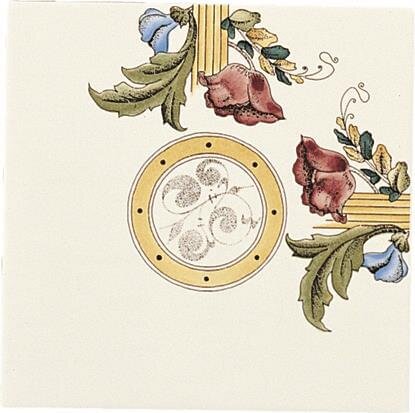 Декор Poppy And Wheatsheaf Corner Tile 15.2x15.2 Artworks Colonial White Original Style з колекції Artworks Colonial White Original Style