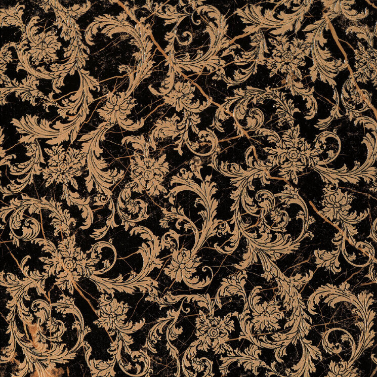 Декор (58.5x58.5) 2407030 Mod. Barocco Nero - Marble з колекції Marble Versace Декор (58.5x58.5) 2407030 Mod. Barocco Nero - Marble з колекції Marble Versace