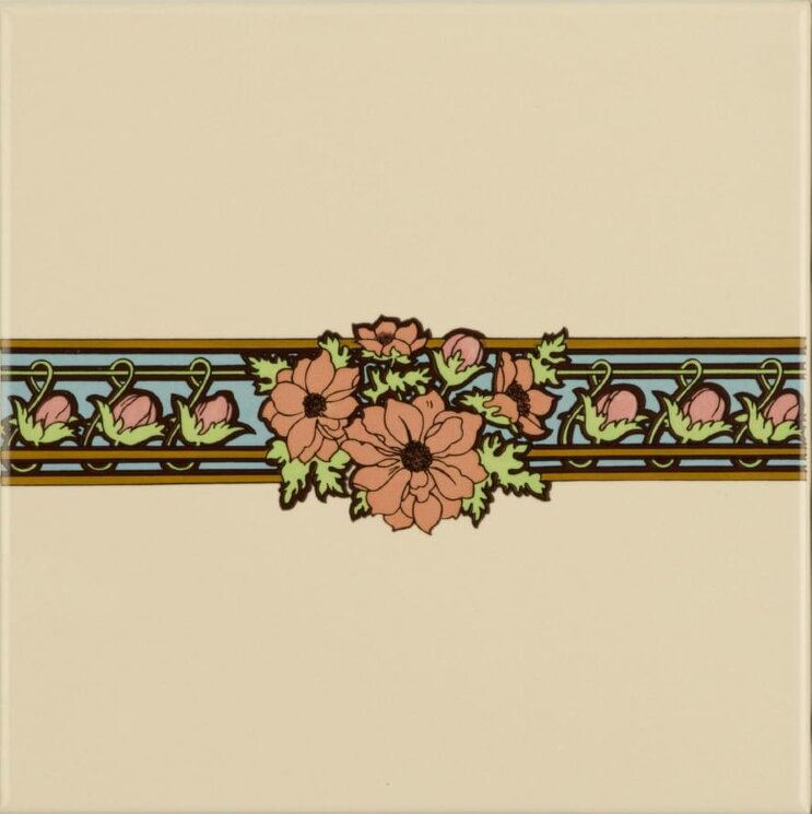 Декор Evening Reverie Border Tile 15.2x15.2 Artworks Colonial White Original Style з колекції Artworks Colonial White Original Style