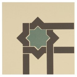 Декор Iberian Corner Dark Grey And Dark Jade On White 15.1x15.1 Odyssey Original Style