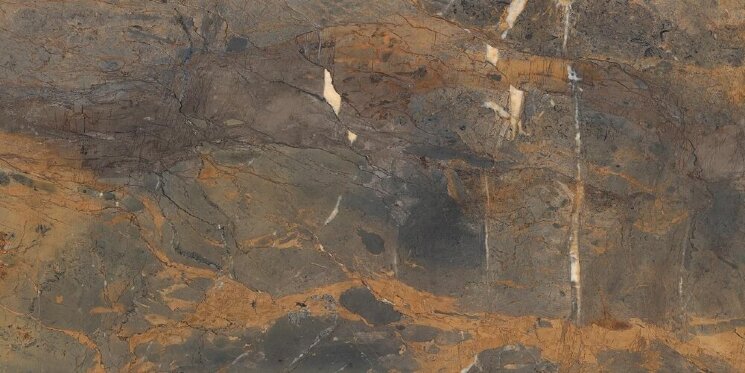 Декор Fossil Brown Lappato Lucido Stuoiato Book Match B 162x324 Marmi Level з колекції Marmi Level