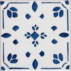 Плитка (10x10) CI NC/32 SM65 Blu Antico su fondo P/8 bianco puro - Novecento