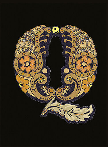 Декор 14,5x19,4 Lettera Nera Q - Alphabet - 489860 з колекції Alphabet Versace