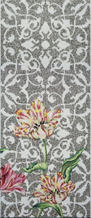 Мозаїка (290.5x120.5) Tulips Grey D - Decori in Tecnica Artistica з колекції Decori in Tecnica Artistica Bisazza