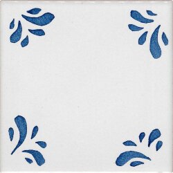 Плитка (10x10) CI NC/38 SM65 Blu Antico su fondo P/8 bianco puro - Novecento