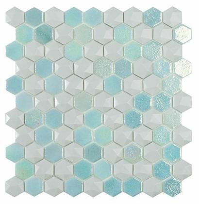 Мозаїка Hex Glacier Mix 30.7x31.7 Honey Elite Vidrepur з колекції Honey Elite Vidrepur