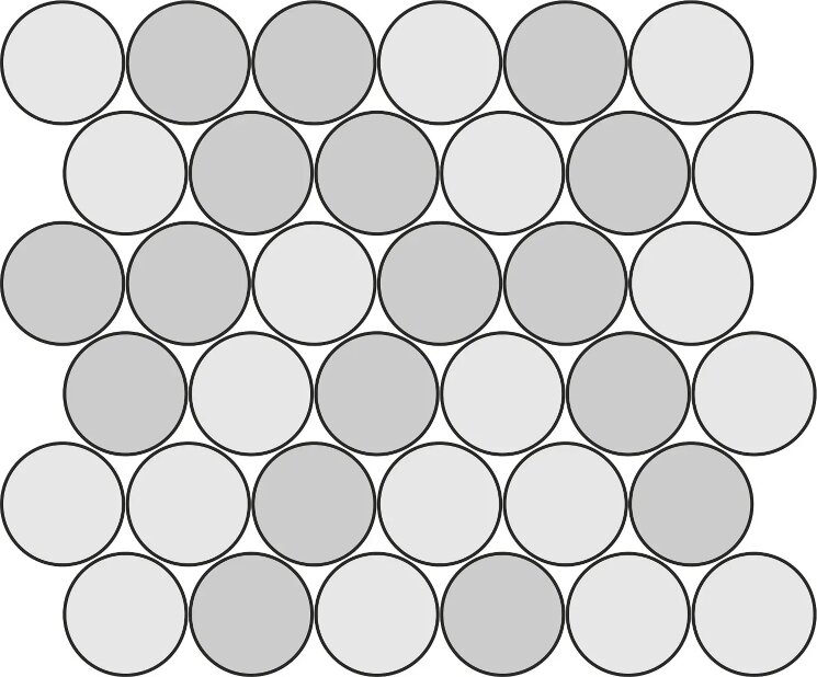 Мозаїка 28x32 B25MCPS3A Pure Stone Mosaic Circles White Light GreyA Margres Pure Stone з колекції Pure Stone Margres