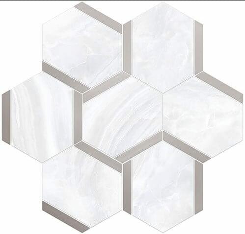 Мозаїка Esagona Bacchetta Bianco Platinum 30x28 Nolita Vallelunga з колекції Nolita Vallelunga