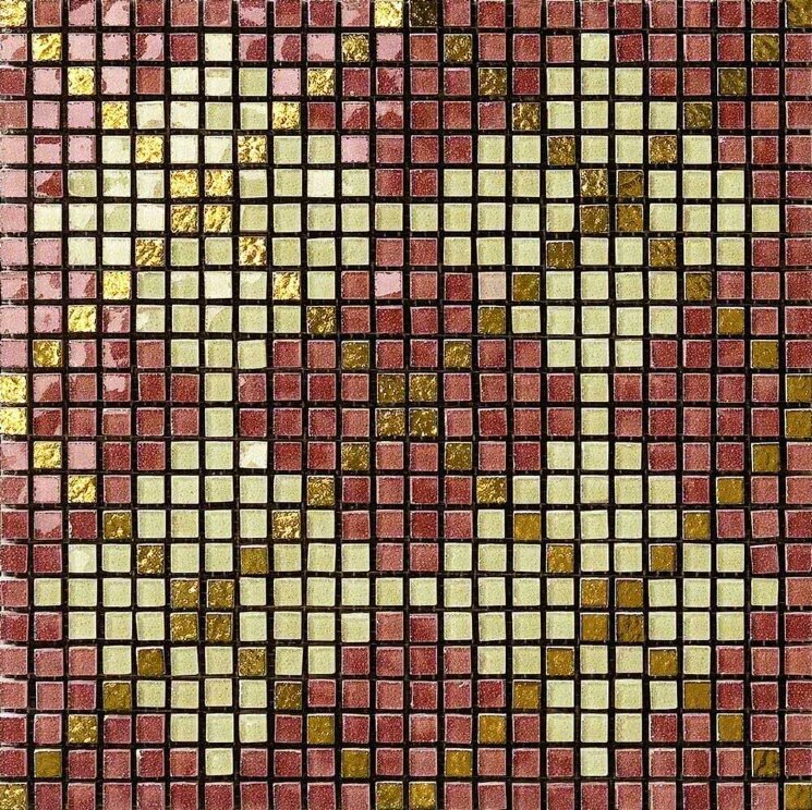 Мозаїка (28.6x28.6) 100011 Decorocachemererossorubino/Kaki/Oro 1x1 - Musiva з колекції Musiva Settecento