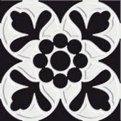 Плитка (10x10) 7VFNB0F Fleur Noir-Blanck - Deco Dantan
