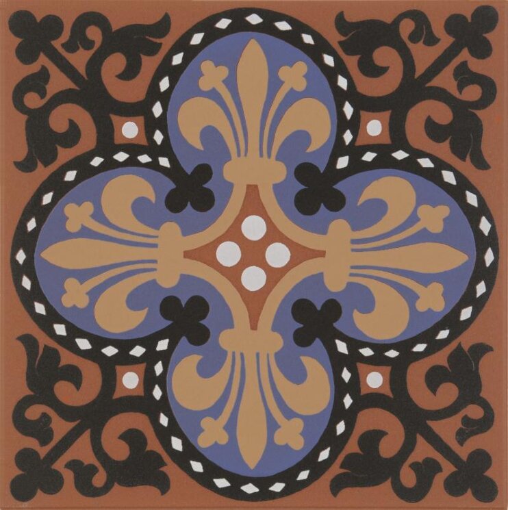 Декор Wellesley Black-Blue 15.1x15.1 Victorian Floor Tiles Original Style з колекції Victorian Floor Tiles Original Style