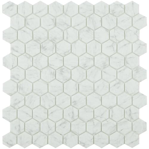 Мозаїка Carrara Grey MT Hex 30.7x31.7 Honey Marbles Vidrepur з колекції Honey Marbles Vidrepur