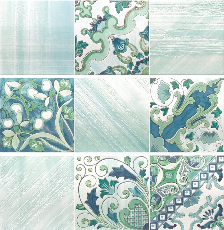 Плитка 20x60 Paint Decoro Med Acquamarina - Paint - HPND23 з колекції Paint Herberia