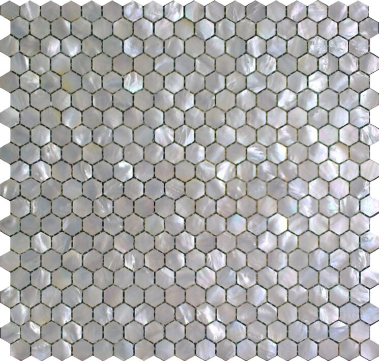 Мозаїка (28.5x29.5) Ocean Hexagonal White Lip - Ocean з колекції Ocean Studio Vega