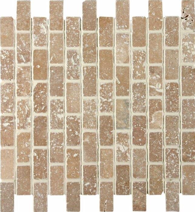 Мозаїка Brickbond Noce Travertine Tumbled 30.5x30.5 Mosaics Original Style з колекції Mosaics Original Style